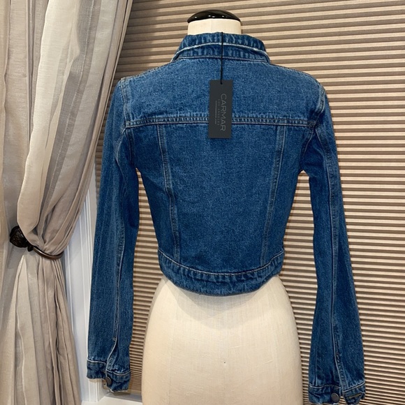 NWT Carmar Claudius Cropped Distressed Denim Jacket - Picture 3 of 8